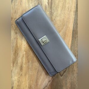 Michael Kors Gray Leather Zip Wallet